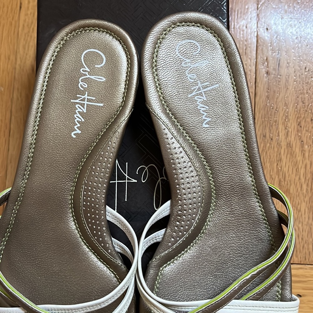 Cole Hann pewter & ivory air Ibiza sandal size 7.5 brand new - Picture 2 of 9